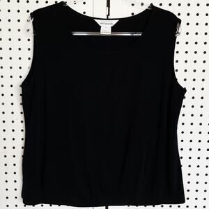 Misook Black Sleeveless Tank Shirt Womens SIZE XL